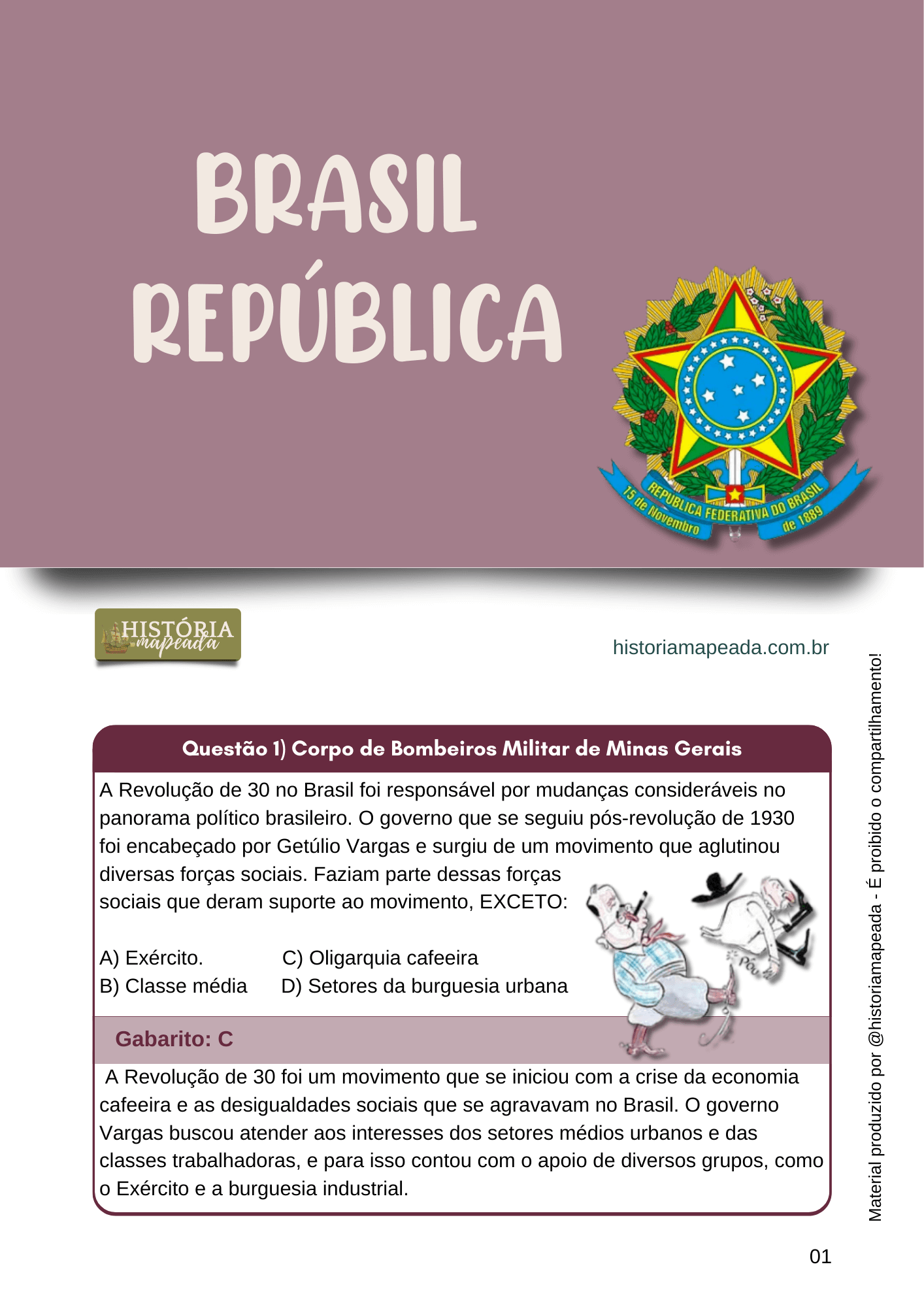 100 Questões BRASIL REPÚBLICA (com comentários)